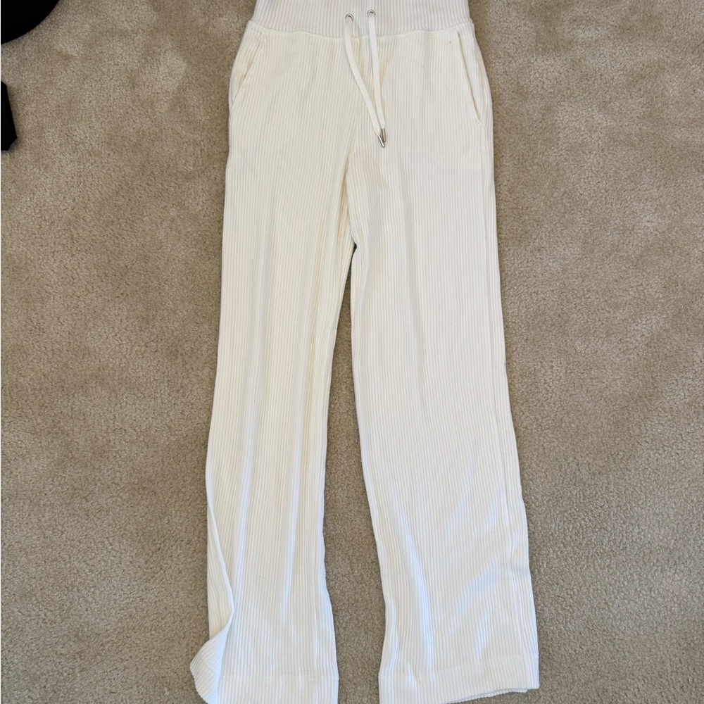 Club Monaco Off-White Ribbed Sweatpants